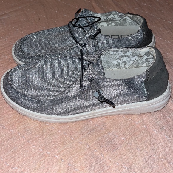 Hey Dude Shoes Hey Dude Shoes Sparkly Grey Poshmark